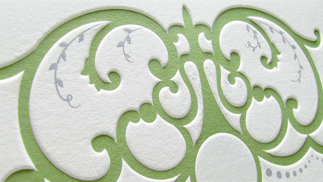 Oud Hollands huwelijkskaart met eigenontwerp Letterpress